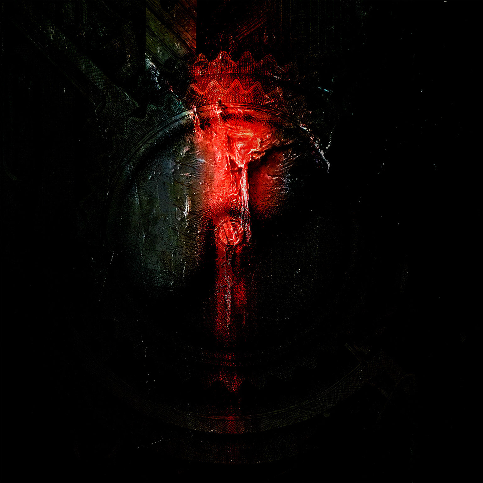 Digital image titled "Bluttlicht 2" created by Massimo Cravich by combining images from two of his other works.