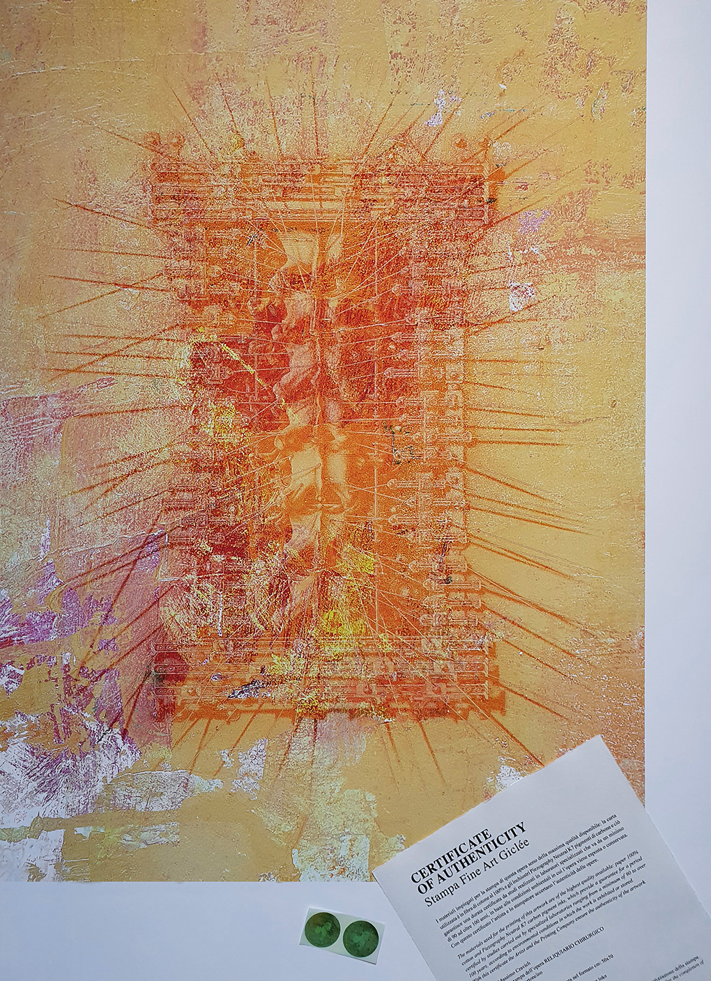 Certificate of authenticity accompanying the limited edition prints of “Surgical Reliquary One.”