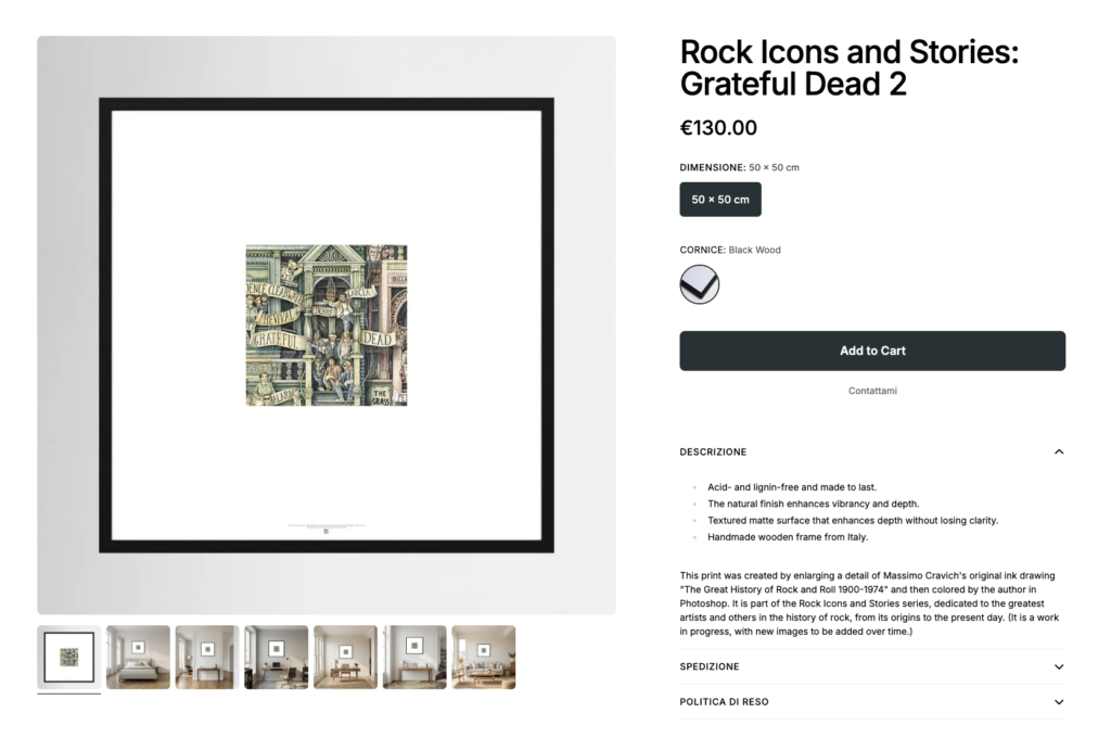 Rock-Icons-Grateful-Dead-2-Top-by-Printumo Image linked to massimocravichart shop on Printumo. A second Grateful Dead framed print