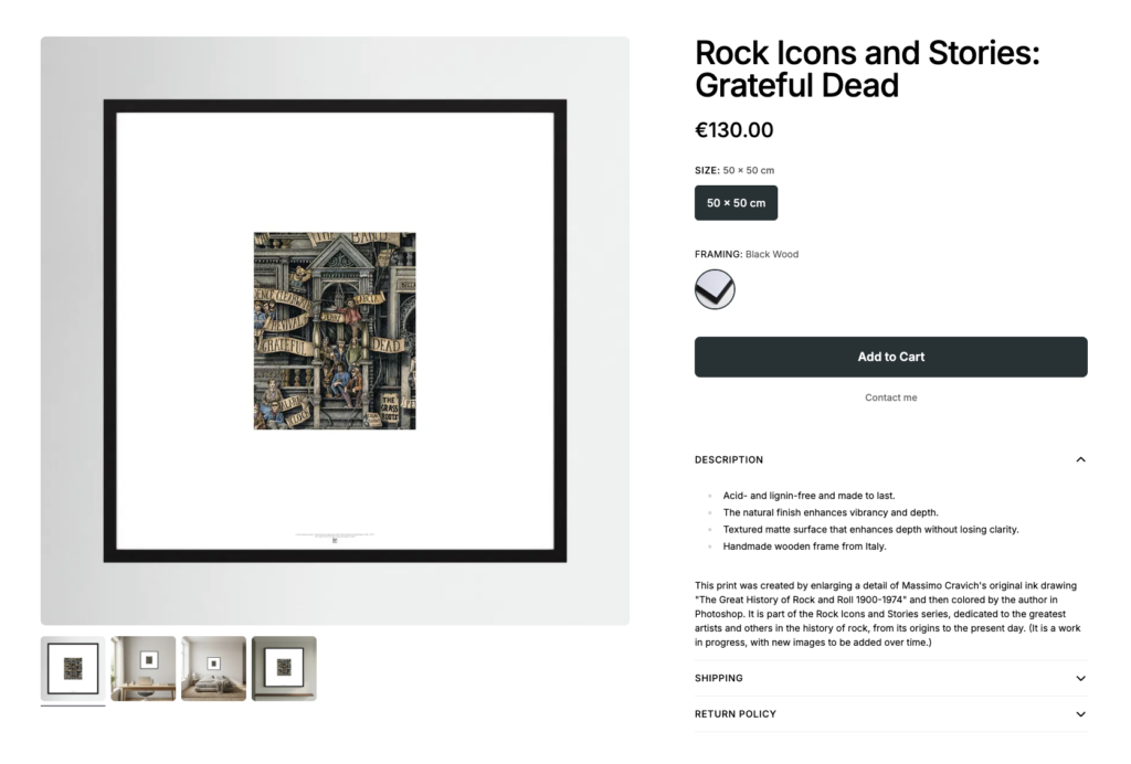 Rock-Icons-Grateful-Dead-by-Printumo Image linked to massimocravichart shop on Printumo. Grateful Dead framed print