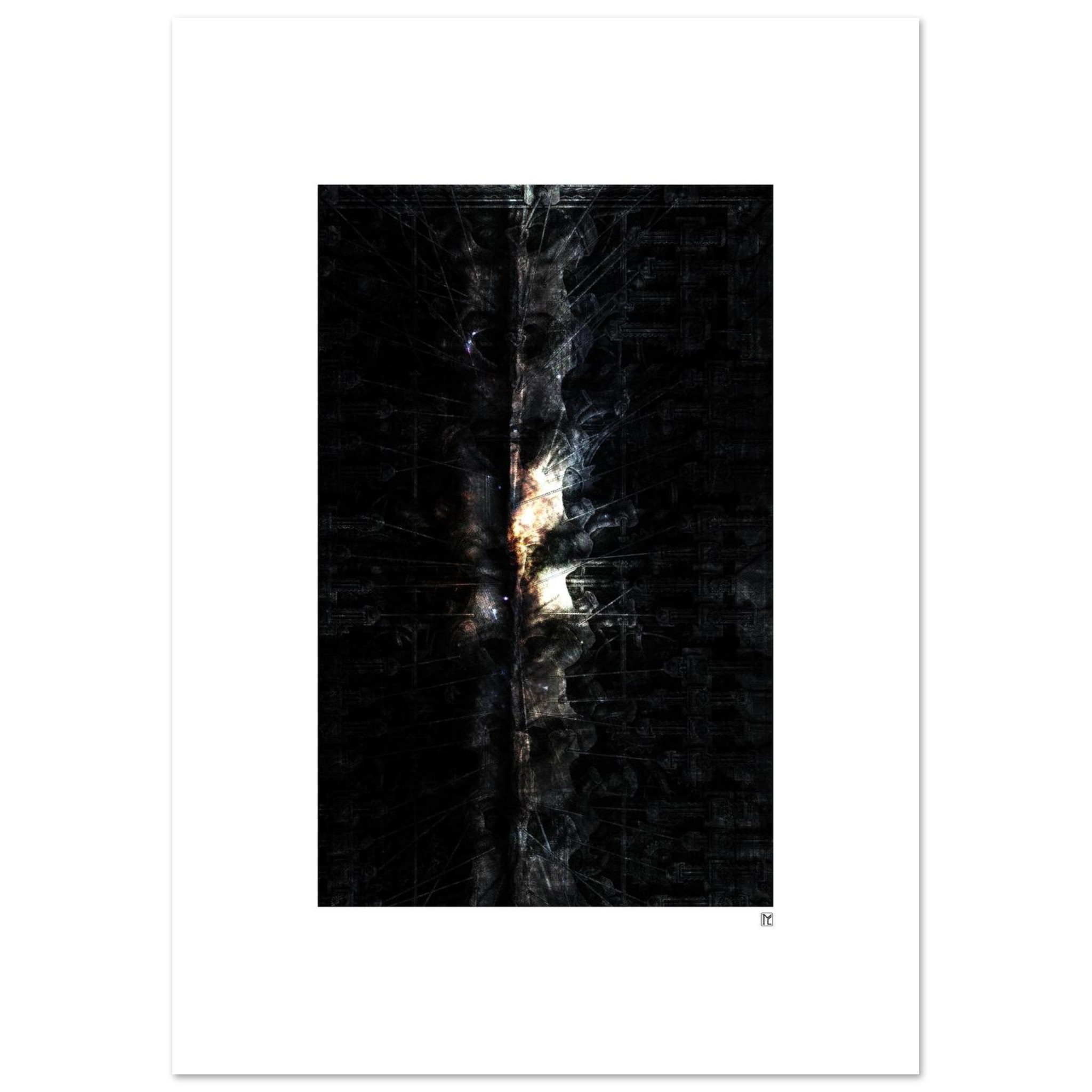 Digital image obtained by manipulating two original drawings by Massimo Cravich in Photoshop