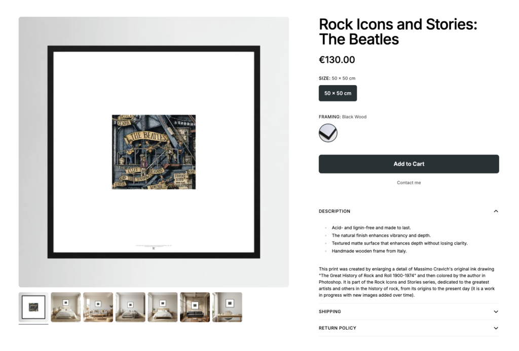 Rock-Icons-Beatles-by-Printumo Image linked to massimocravichart shop on Printumo. The Beatles framed print