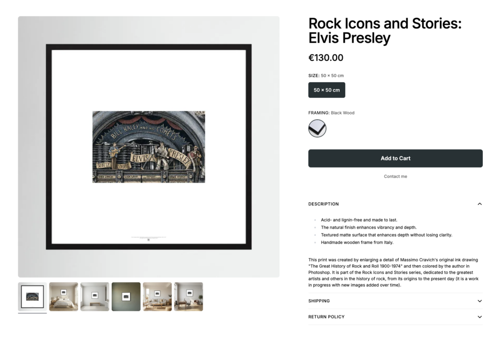 Rock-Icons-Elvis-Presley-by-Printumo Image linked to massimocravichart shop on Printumo. Elvis Presley framed print