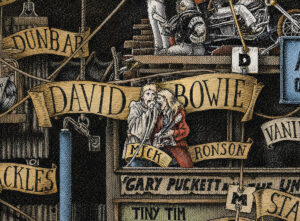 Color illustration depicting David Bowie from the drawing "The Great Rock and Roll History"