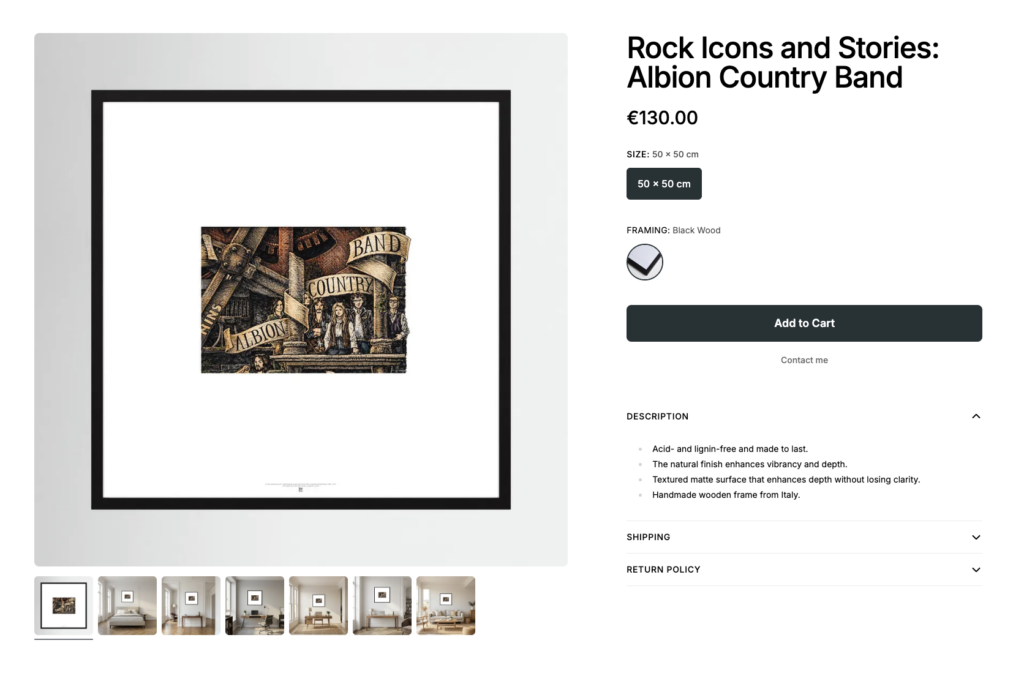 Rock-Icons-Albion-Country-Band-by-Printumo Image linked to massimocravichart shop on Printumo. Albion Country Band framed print
