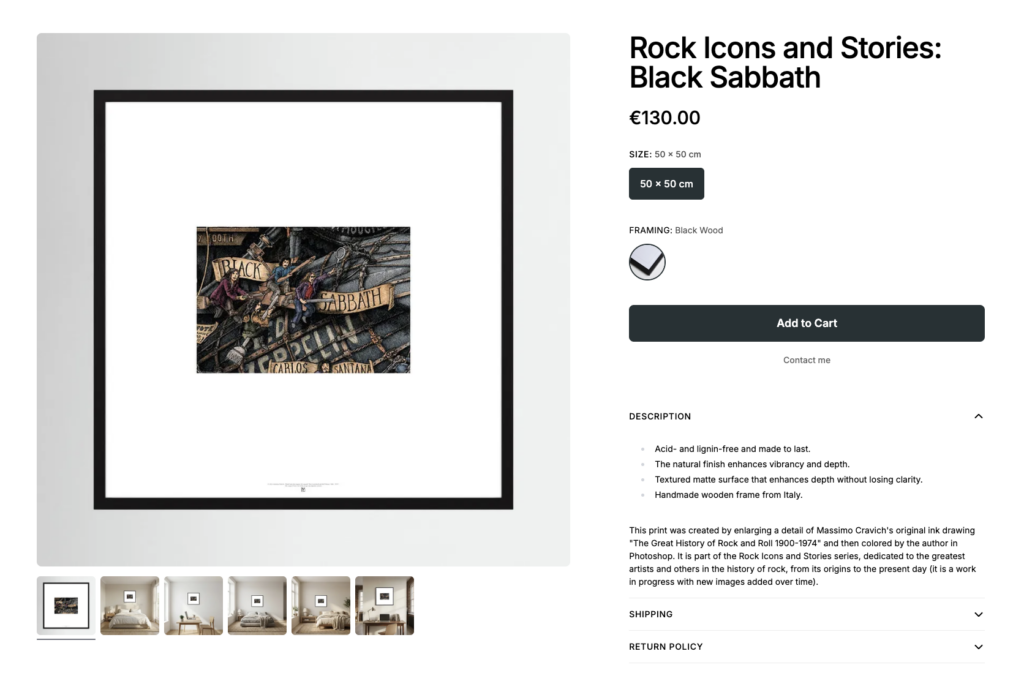 Rock-Icons-Black Sabbath-by-Printumo Image linked to massimocravichart shop on Printumo. Black Sabbath framed print