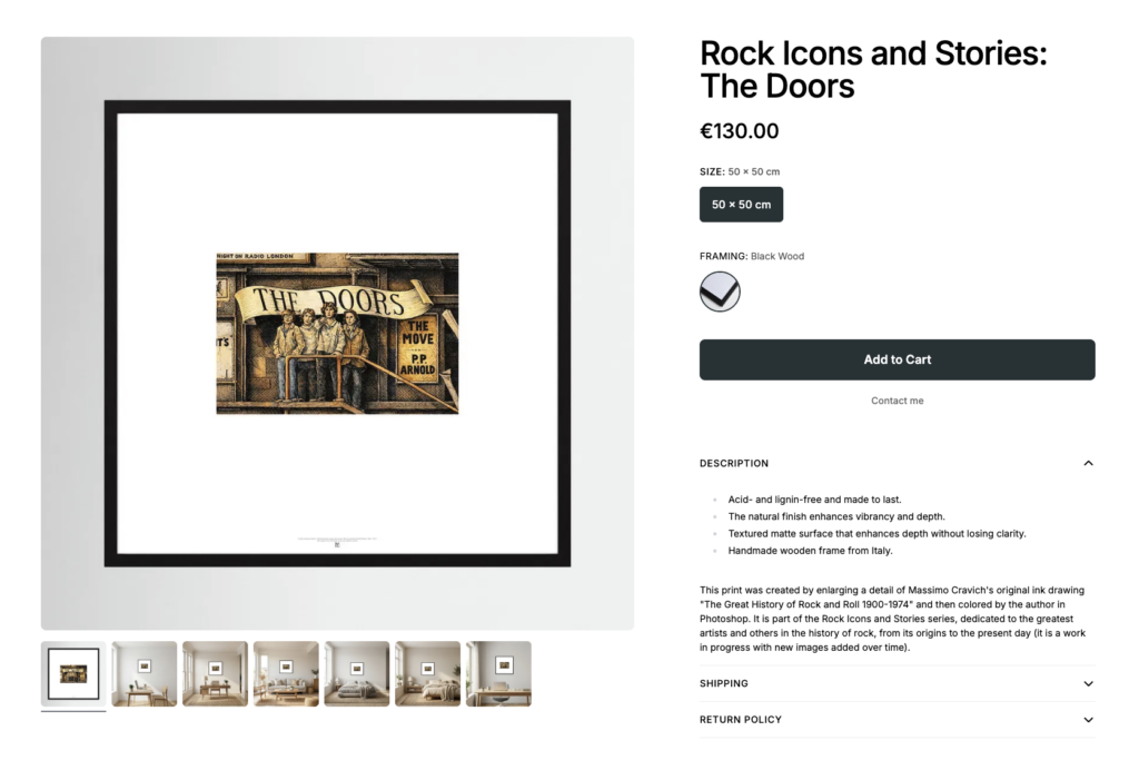 Image linked to massimocravichart shop on Printumo. The Doors framed print