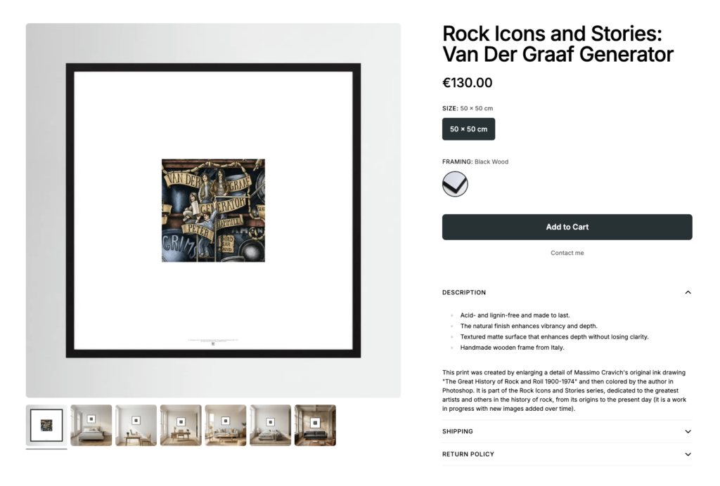 Rock-Icons-Van-Der-Graaf-Generator-by-Printumo Image linked to massimocravichart shop on Printumo. Van der Graaf Generator (rock band) framed print