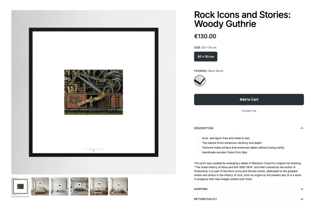 Rock-Icons-Woody-Guthrie-by-Printumo Image linked to massimocravichart shop on Printumo. VWoody Guthrie framed print