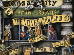 An alternative version for a color illustration depicting the rock band Velvet Underground from the drawing "The Great Rock and Roll History"