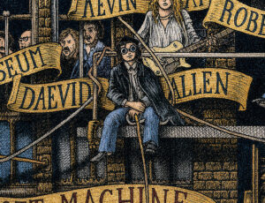 Color illustration depicting Daevid Allen from the drawing "The Great Rock and Roll History"