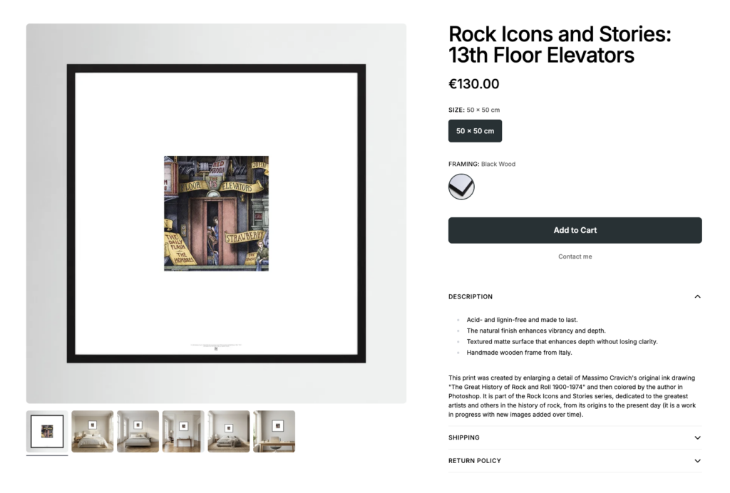 Image linked to massimocravichart shop on Printumo. 13th Floor Elevators framed print