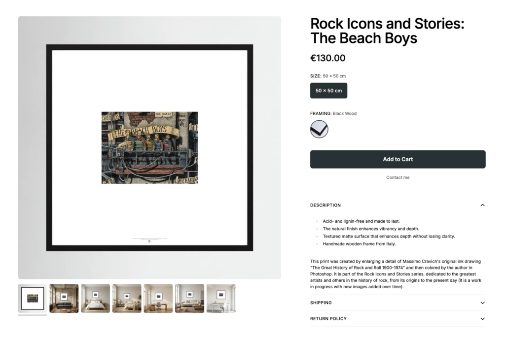 Rock-Icons-Beach-Boys-by-Printumo Image linked to massimocravichart shop on Printumo. Beach Boys framed print