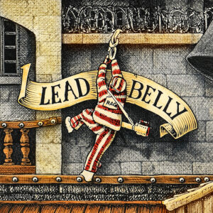Color illustration depicting Lead Belly from the drawing "The Great Rock and Roll History"