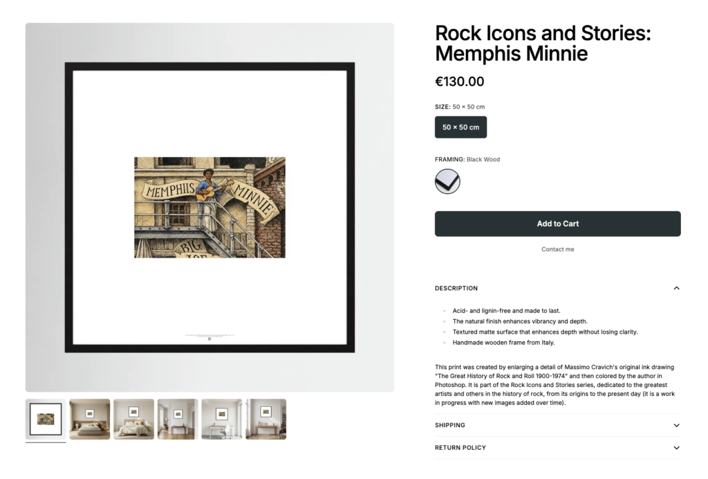Rock-Icons-Memphis-Minnie-by-Printumo Image linked to massimocravichart shop on Printumo. Memphis Minnie framed print
