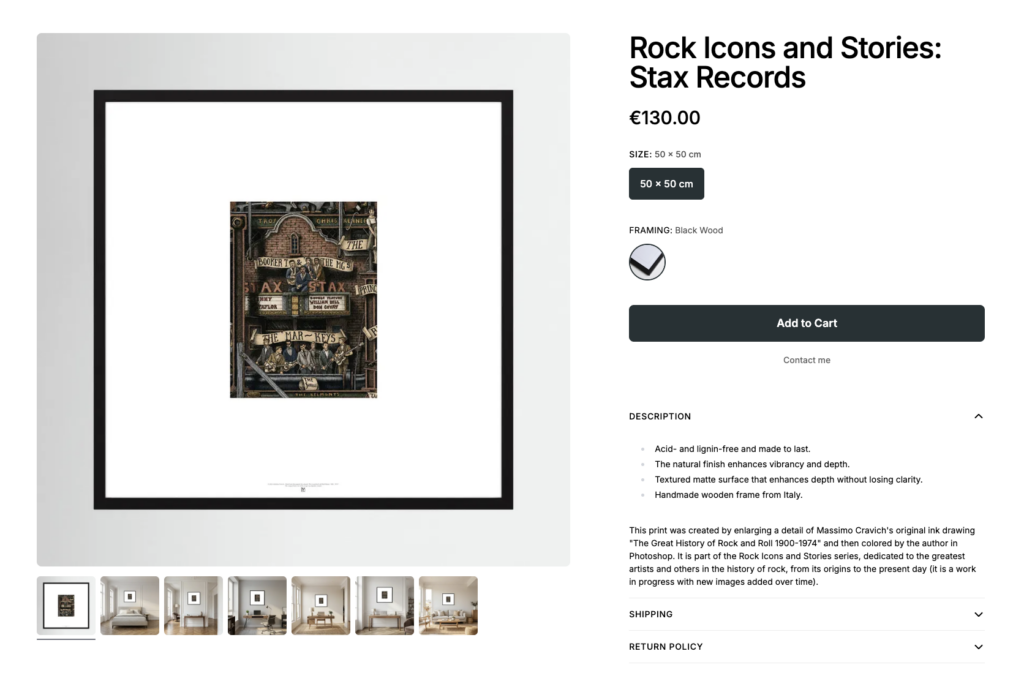 Image linked to massimocravichart shop on Printumo. Stax records framed print