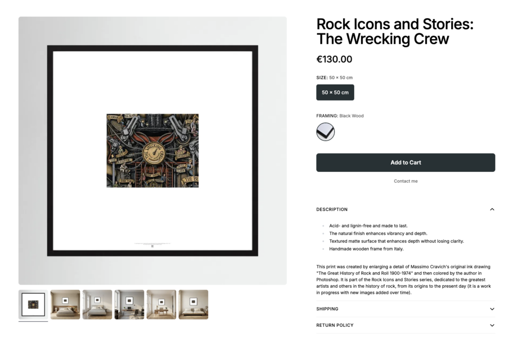 Rock-Icons-Wrecking-Crew-by-Printumo Dedicated card for purchasing the print "The Wrecking Crew," part of the "Rock Icons" print series.